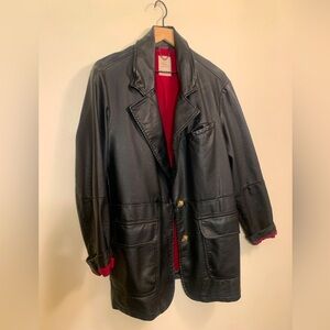 We The Free Black Leather Jacket with Red Lining